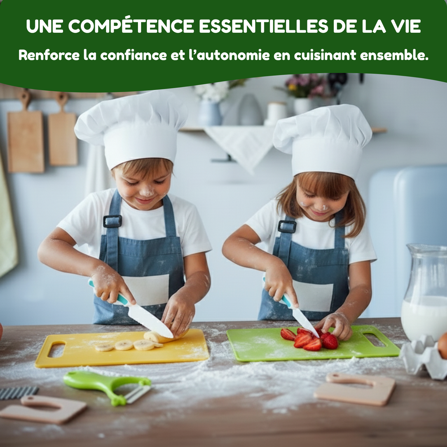 Set de cuisine Montessori pour enfants (13 pièces) - Rendez la cuisine amusante, sûre et facile !