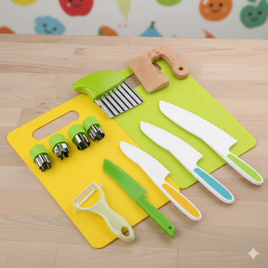 Set de cuisine Montessori pour enfants (13 pièces) - Rendez la cuisine amusante, sûre et facile !